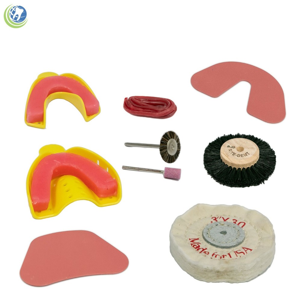 COMPLETE DENTURE UPPER & LOWER DYS REPAIR KIT W/ 28 TEETH - NO INSTRUCTIONS
