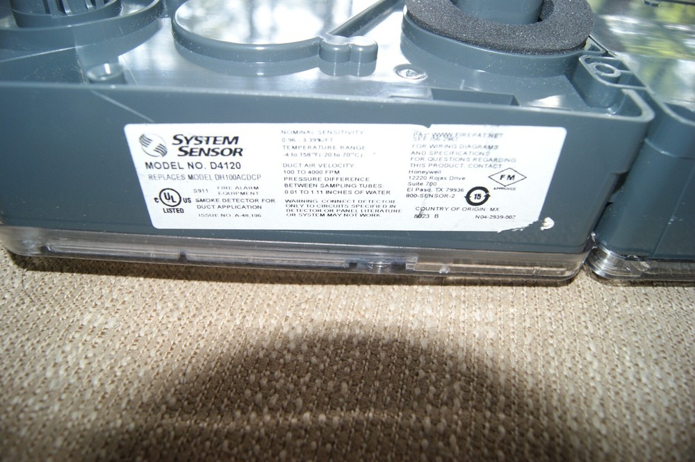 SYSTEM SENSOR D4120-AIR PRODUCTS CONTROLS SL-2000N DUST SMOKE DETECTORS