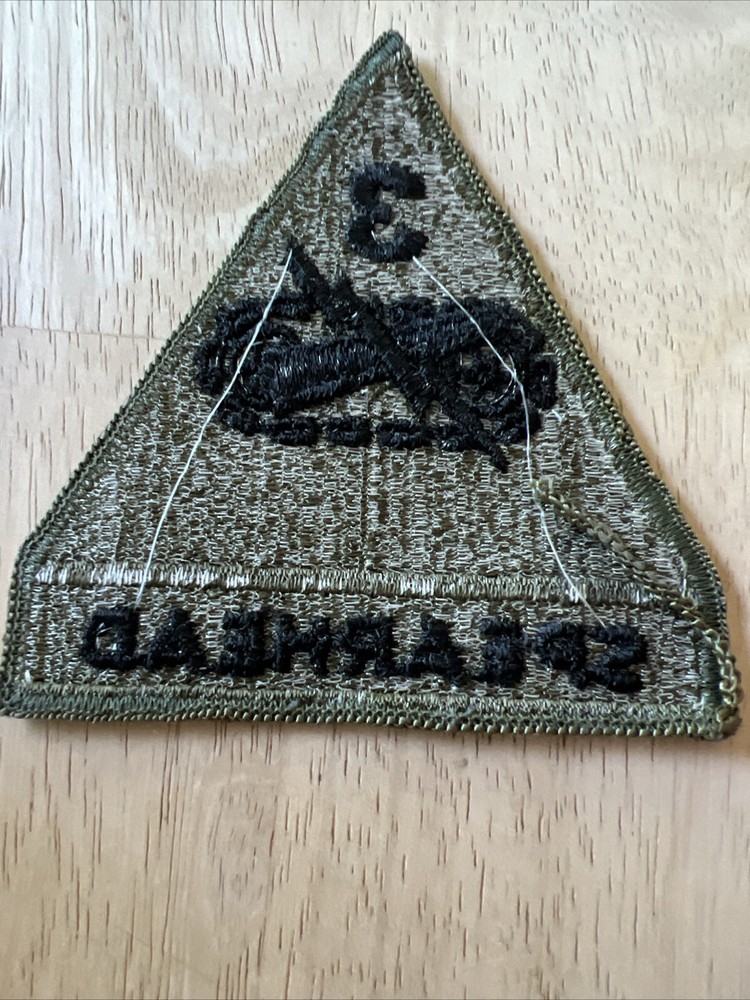 US Army 3rd Armored Division subdued, merrowed edge Patch