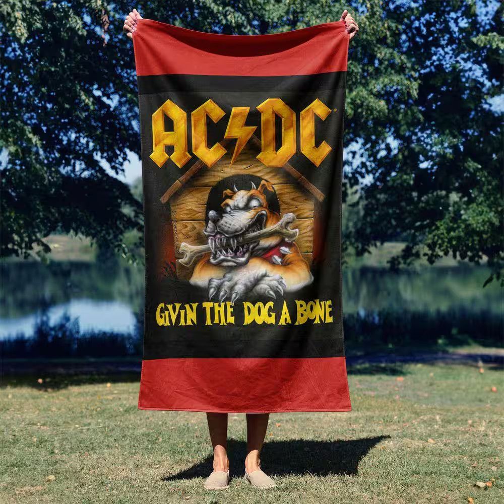 AC/DC Give Em a Bone Microfiber Beach Towel 30X60 Inches