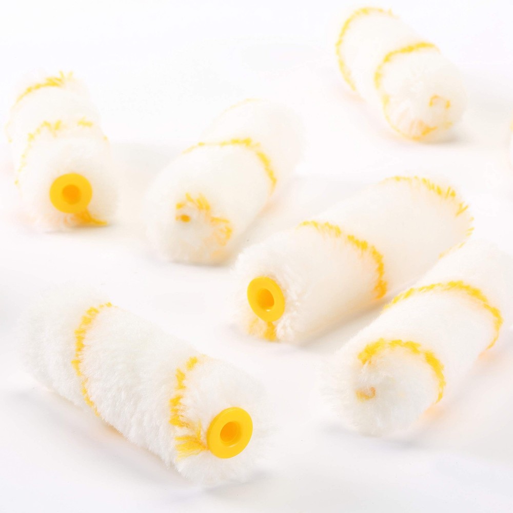 Bates- Paint Rollers, 4 inch 4 Roller+10 Covers, White