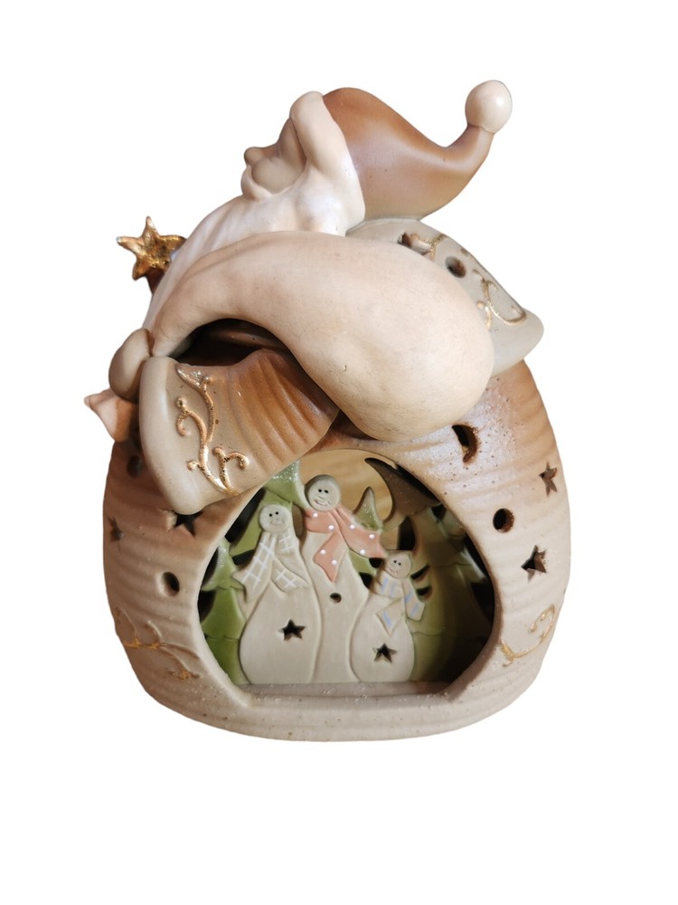 Santa Claus Tea Light 7" Luminary Statue