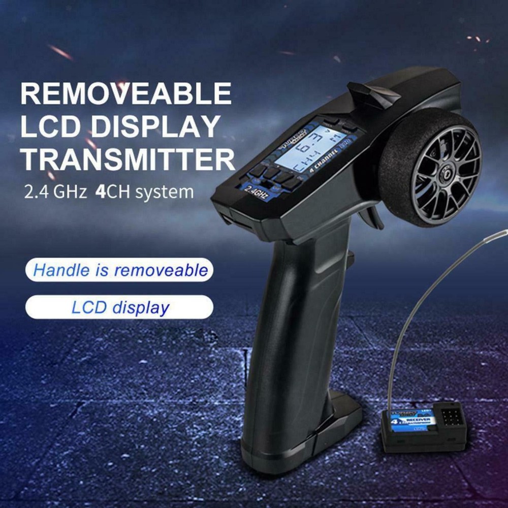 2.4G 4CH RC Transmitter Remote Controller+Receiver LCD for RC Car Crawler a