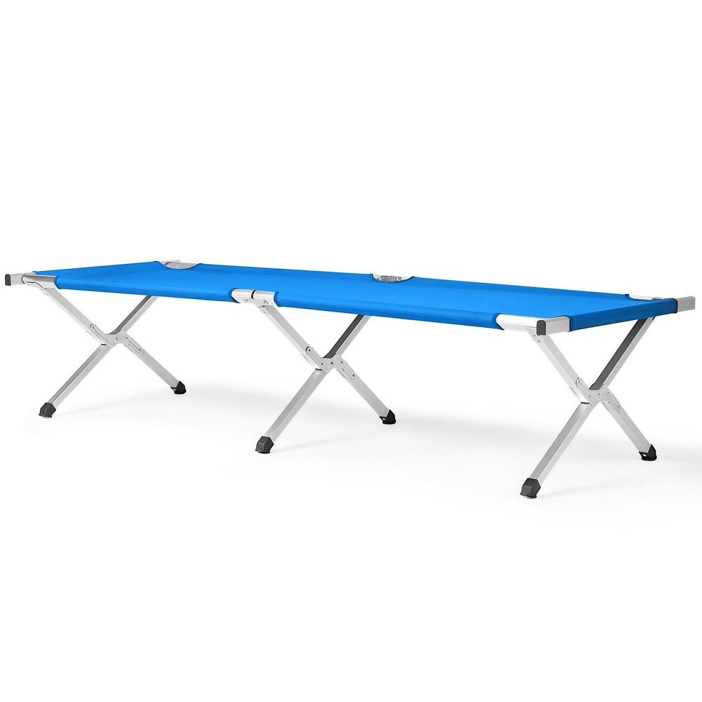 Portable Folding Camping Cot with Carrying Bag Army Blue