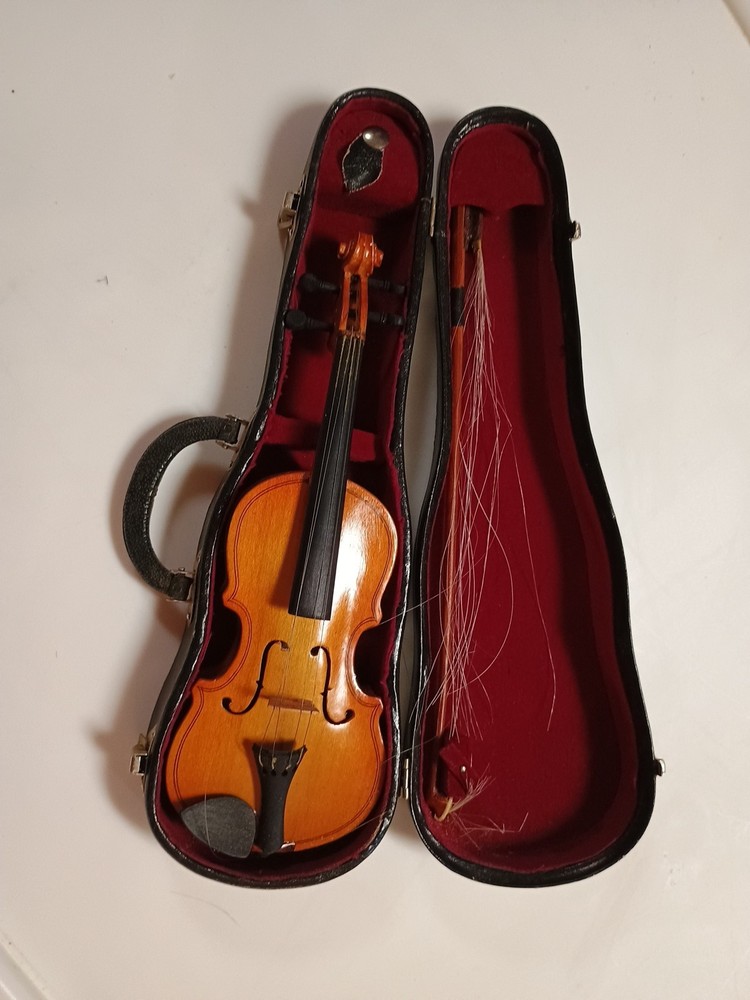 Miniature Violin with Case and Bow