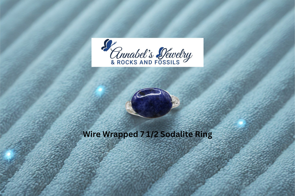 Wire Wrapped 7 1/2 Sodalite Ring