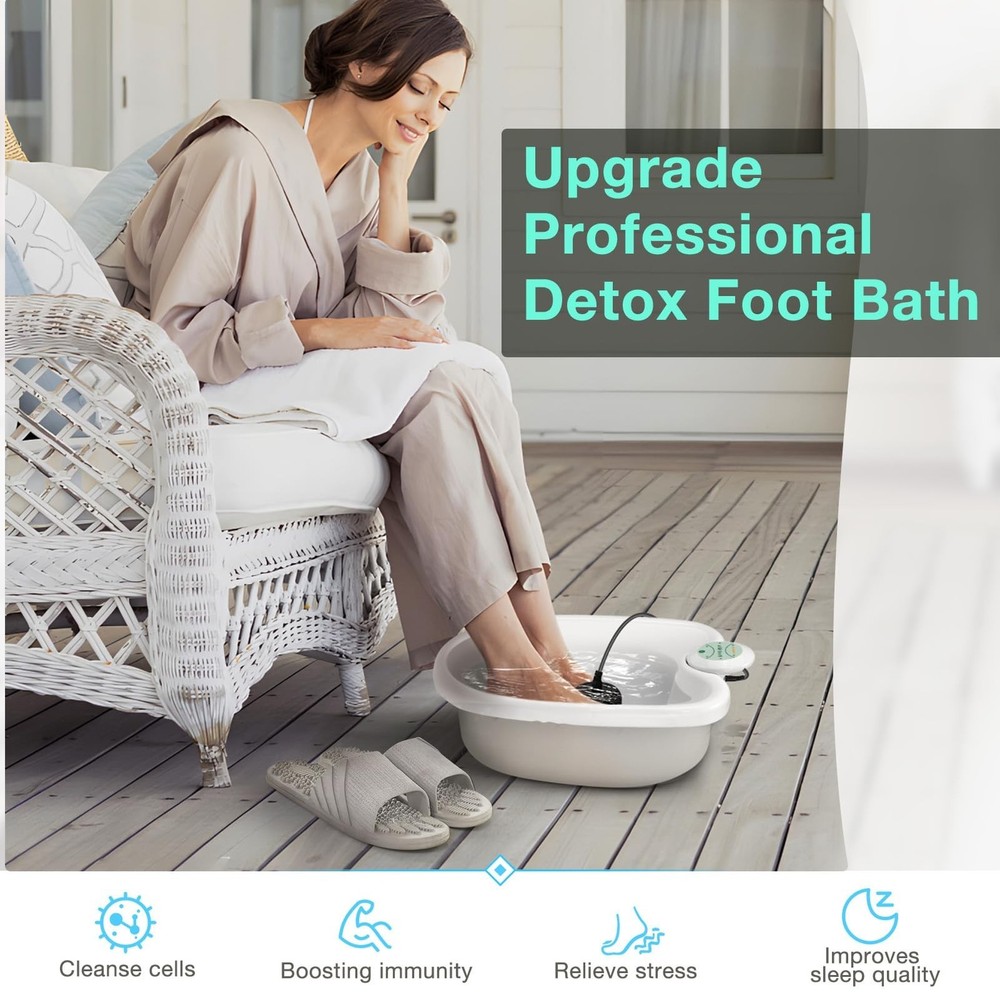 Ionic Foot Bath Detox Machine with Slipper, Portable Ionic Foot Detox Chi Cle...
