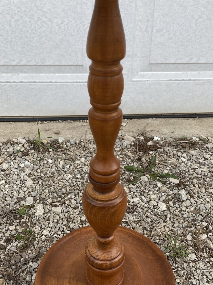 Solid Maple Pedestal Weighted Side Accent Table