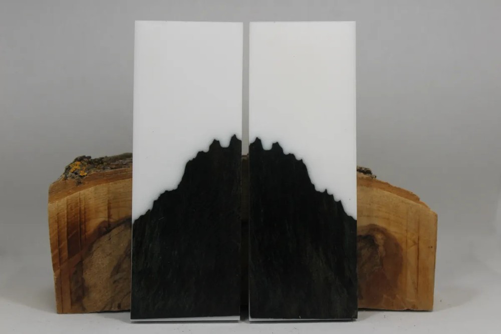 HYBRID STABILIZED DYED MAPLE WHITE CUSTOM COMPOSITE KNIFE HANDLE MATERIAL (8089)