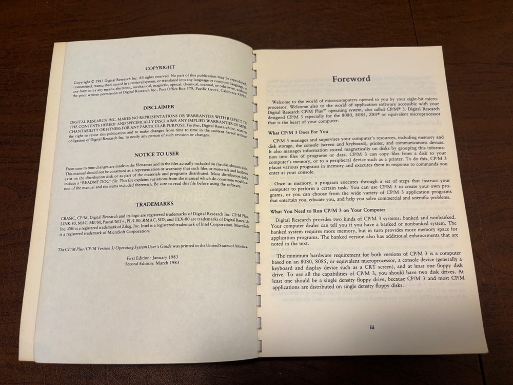 Digital Research CP/M Plus User's, Programmers, System Guide - For Commodore