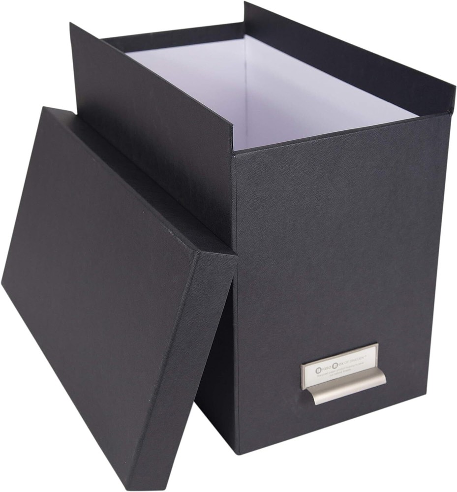 Bigso John Fiberboard Label Frame Desktop File Storage Box | Grey