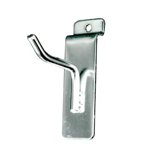 2" Chrome Slatwall Hooks - Pack of  6