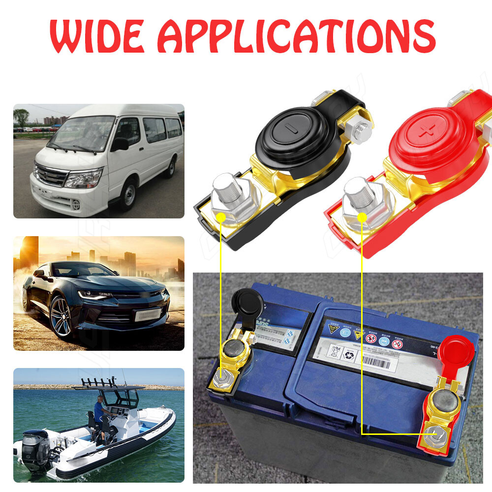 Replace Car Battery Terminal Clamp Clip Connector Adjustable Positive Negative