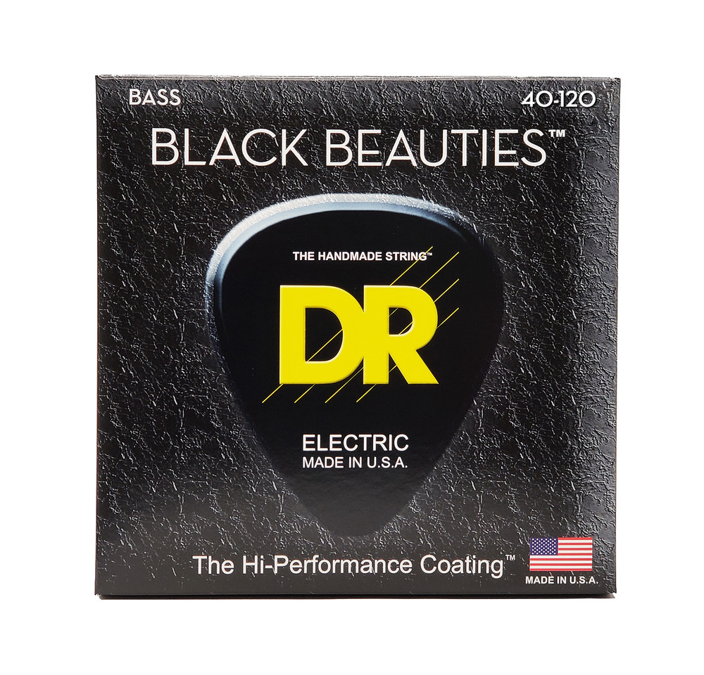 DR Strings BLACK BEAUTIES - BLACK Colored Bass Strings: 5-String Light 40-120