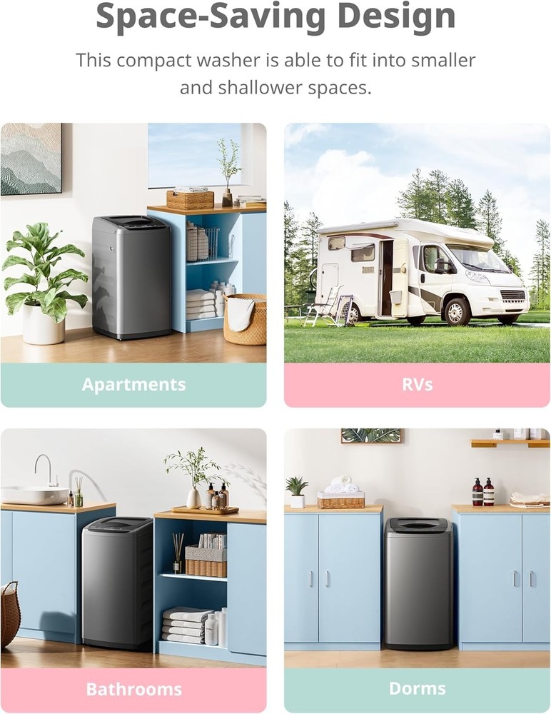 Comfee 0.9 cu.ft Portable Washing Machine - Full-Automatic Compact Washer