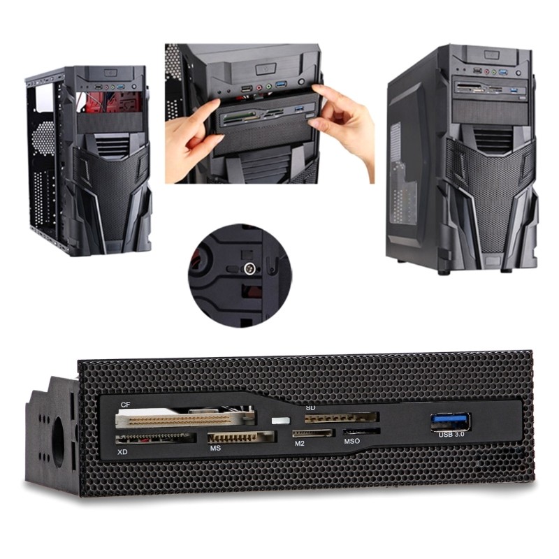 USB3.0 Card Reader Front Panel Multi Function for PC Cases Chassis Front Panel