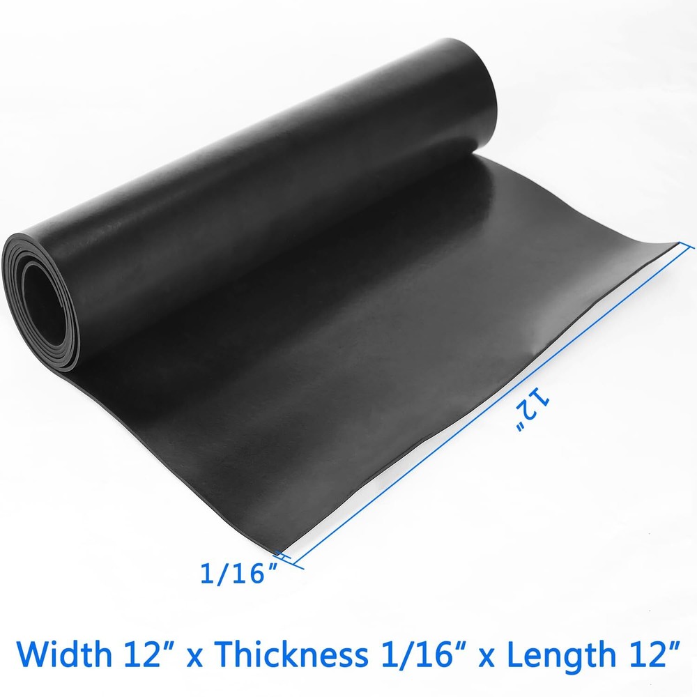 Solid Rubber Sheets, Strips, 12" Wide x 1/16" Thick x 12" Long Neoprene Rubbe...