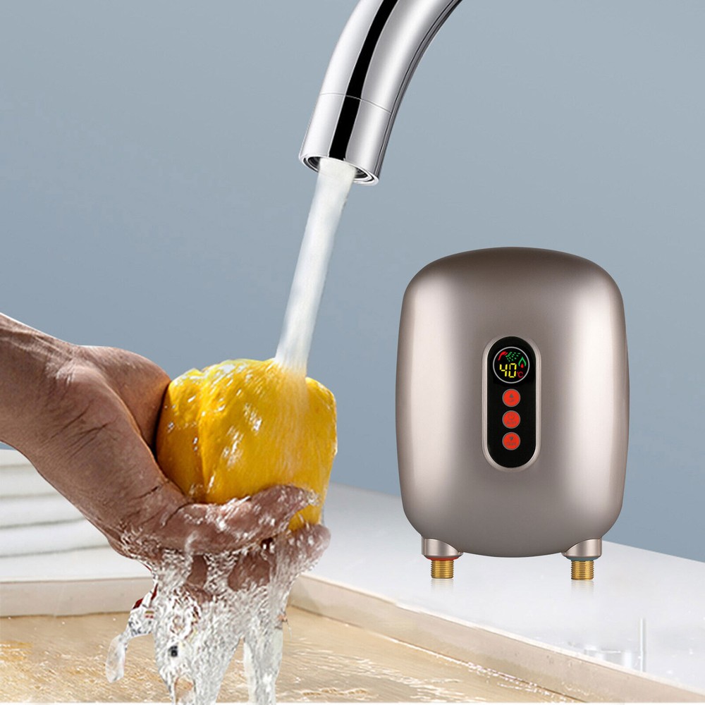 220V Electric Tankless Home Hot Water Heater Whole House Instant Heating 6500W