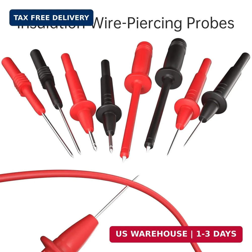 Goupchn 25PCS Silicone Multimeter Test Leads Kit with Replaceable Wire Piercing