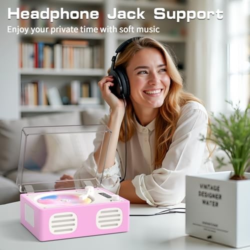 CD Player Portable Bluetooth Input/Output, Retro CD Player with Hi-Fi