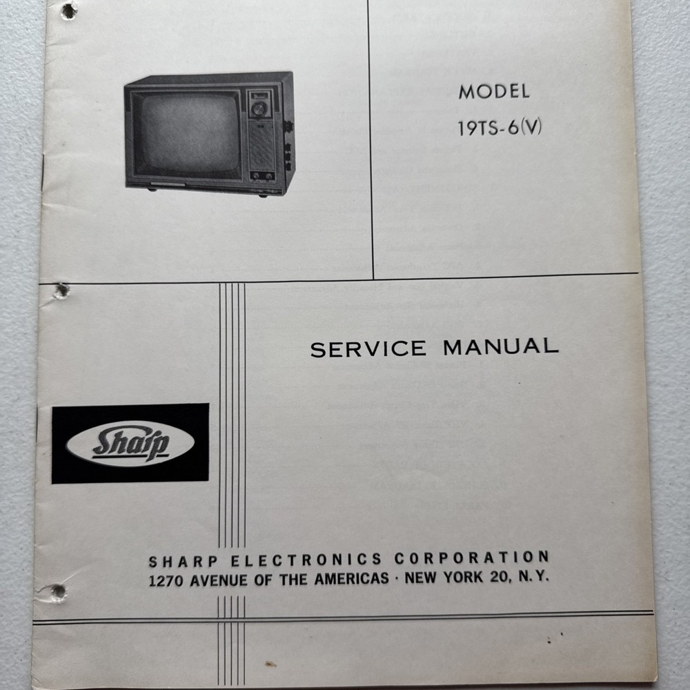 Sharp Television Model 19TS-6(V) Service Manual