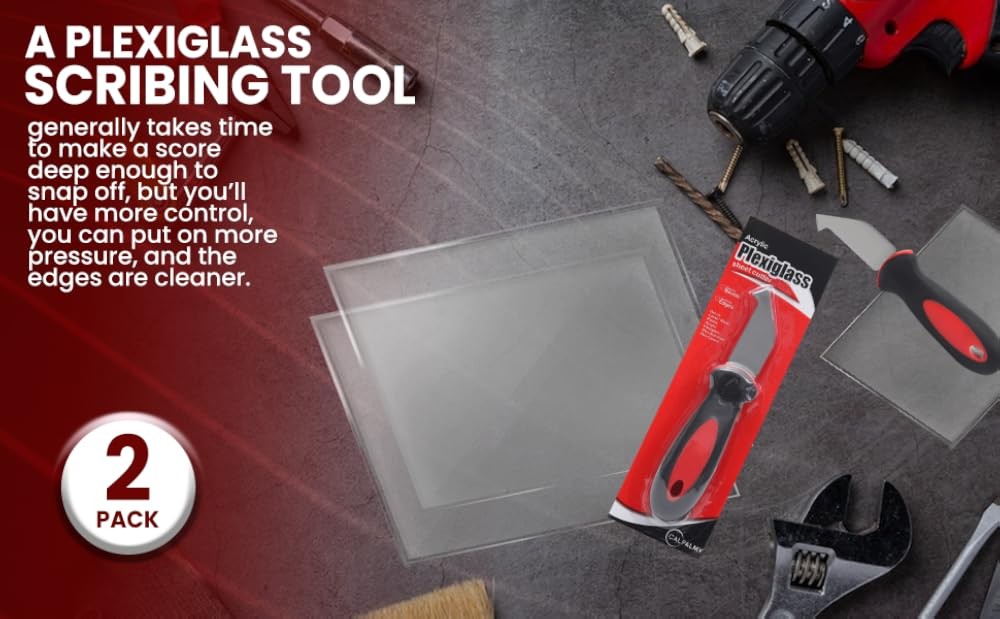 Plexiglass Scoring Tool - Extra- Steel Blade for Clean Snap Lines -