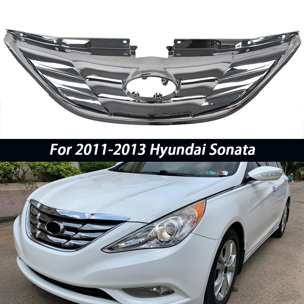 Front Grill Chrome ABS Plastic For Hyundai Sonata 2011 2012 2013 Grille Assembly
