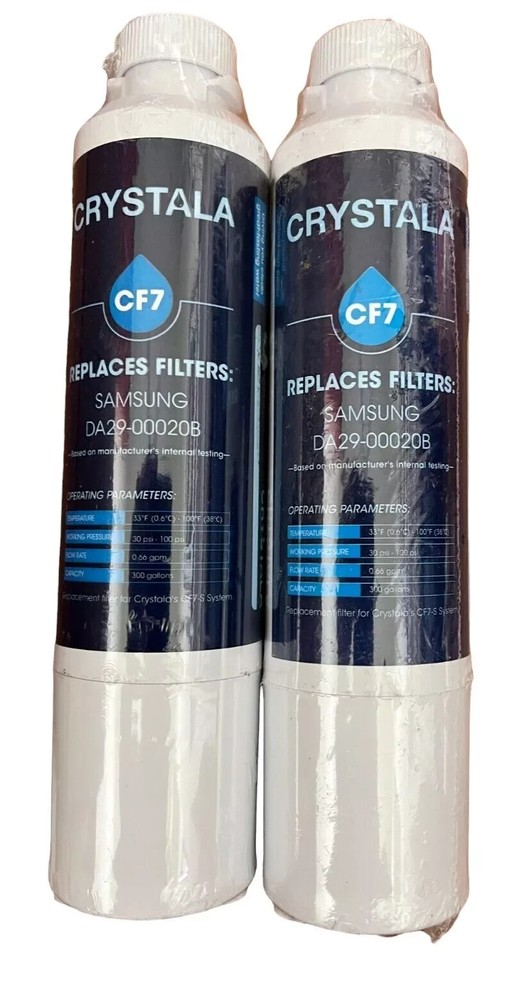 (2 Pack) Refrigerator Water Filter Crystala CF7 Samsung DA29-000208 HAF-CIN/EXP