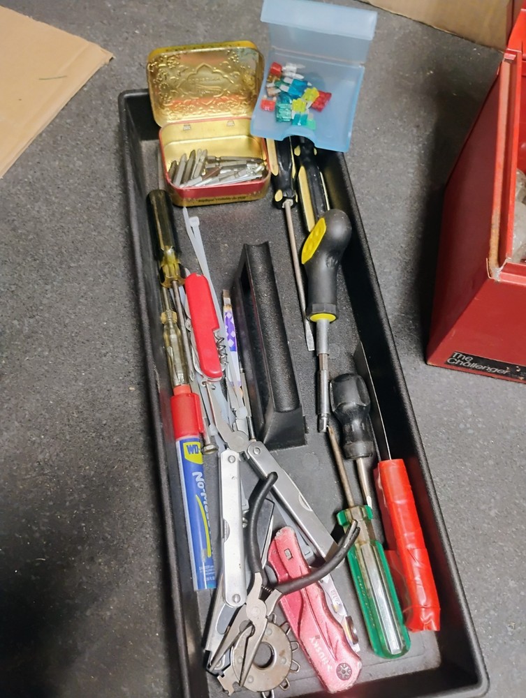 Classic Tool Boxes With Various Mechanic Tools and Accessories