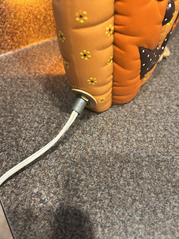 Ceramic Light Up Halloween Jack-O-Lantern Pumpkin Patch Light double Sided