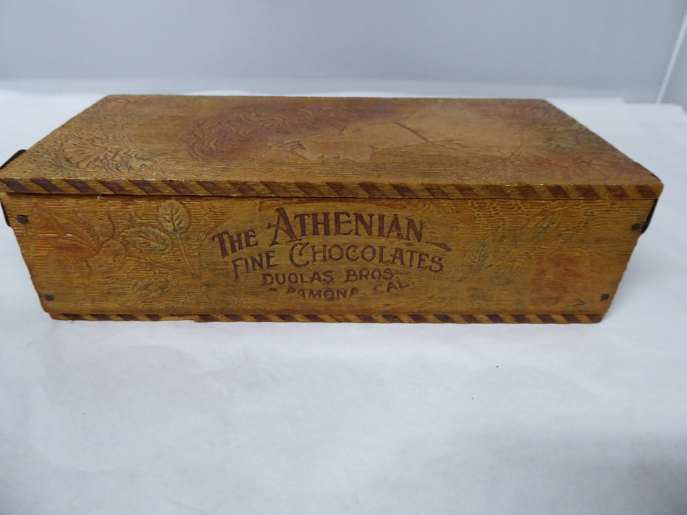 Antique Pyrography Advertising Candy Box Valentines Day #2