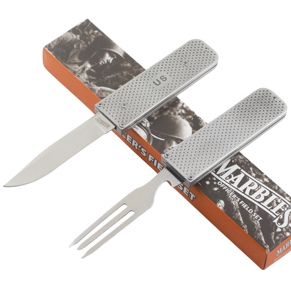 Marbles GI Eating Tool Officer's Field Set Knife Fork Combo MR652 Stainless