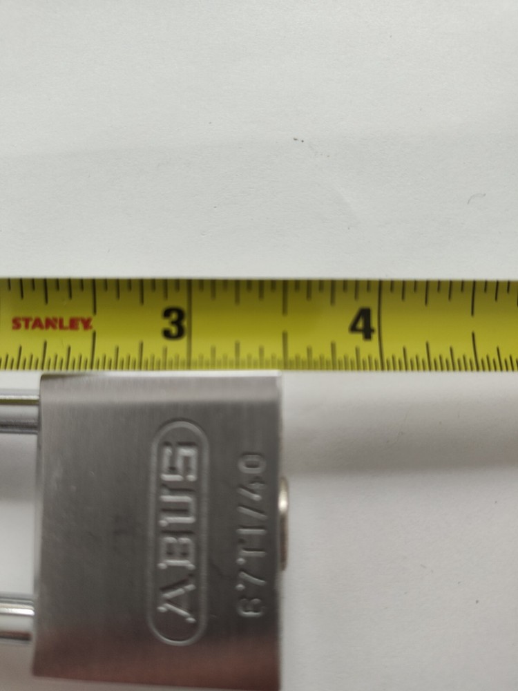 GRAINGER APPROVED 48JP93 Keyed Padlock, 7/8 in,Rectangle,Silver