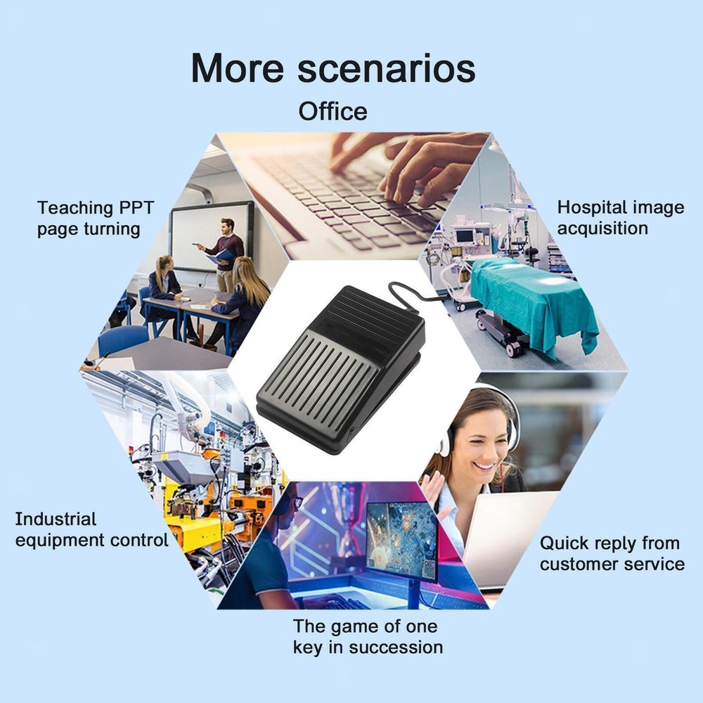 USB Foot Switch Pedal Control Pre-Program Key Mouse For Keyboard PC Computer p