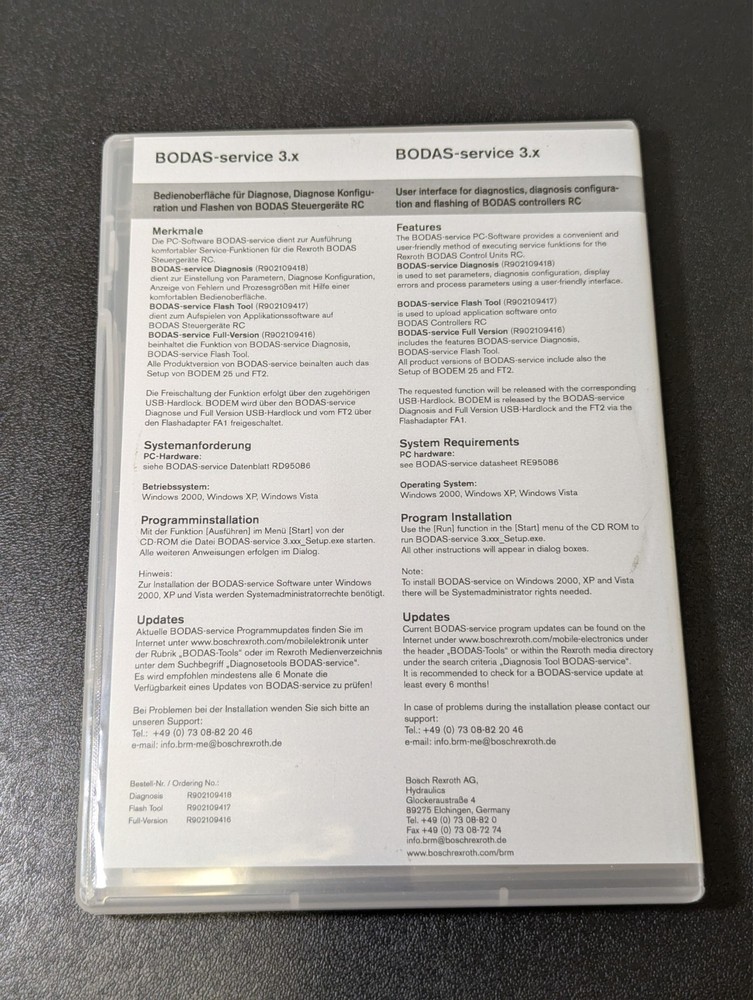 Rexroth BODAS Service 3.x Tool Full Version Software with USB Key R902109416
