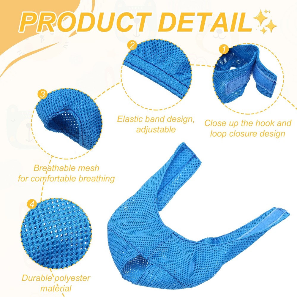Cat Muzzle, Breathable Mesh Muzzle Circumference 9-10 Inches, (Blue, 1Pcs)