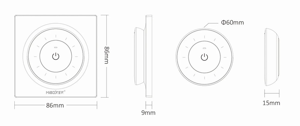 K3-W - 1-Zone Rotating Wheel CCT Remote White