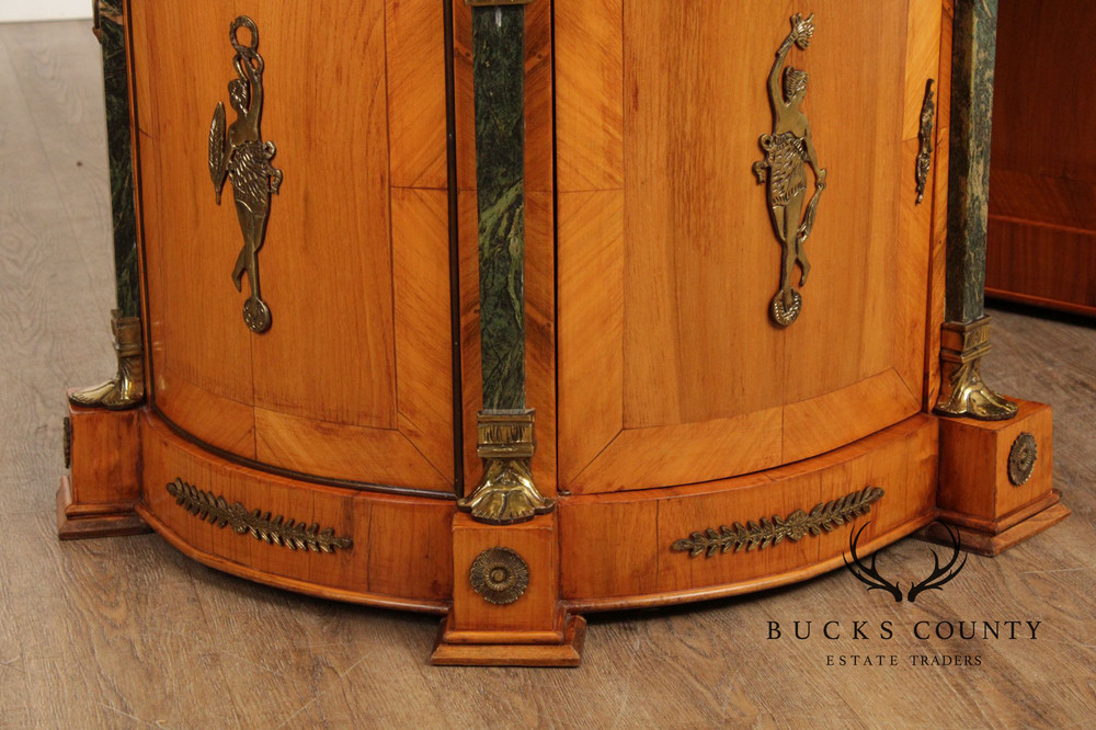 Classical Revival Walnut Ormolu Mounted Desk With Leather Top