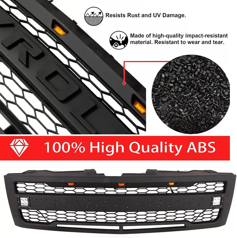 Front Grille Compatible with 2007 2008 2009 2010 2011 2012 2013 Chevy Silverado