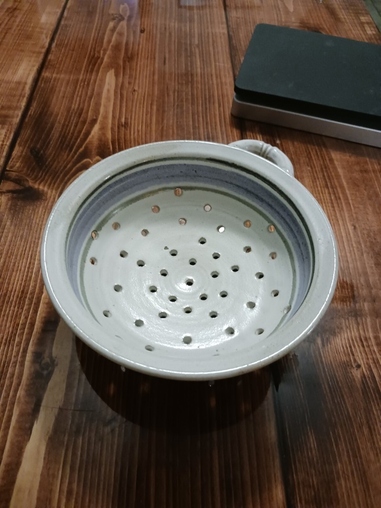 Vintage Pottery Stoneware Strainer