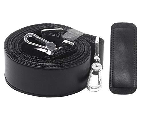 Bag Strap Replacement - Leather with Nylon - 51 Inch Long Adjustable Silver