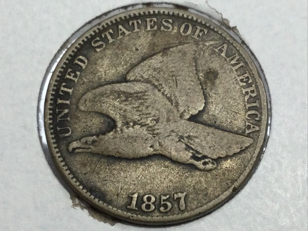 1857 Flying Eagle Cent in fine plus