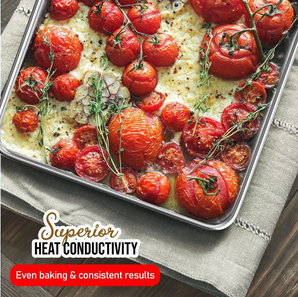 Eatex Baking Sheet Set, 4 Nonstick Cookie Sheets, Aluminum, Warp & Rust Proof