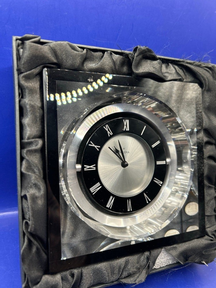 Bulova Mantle Clock - Glass Display Clock