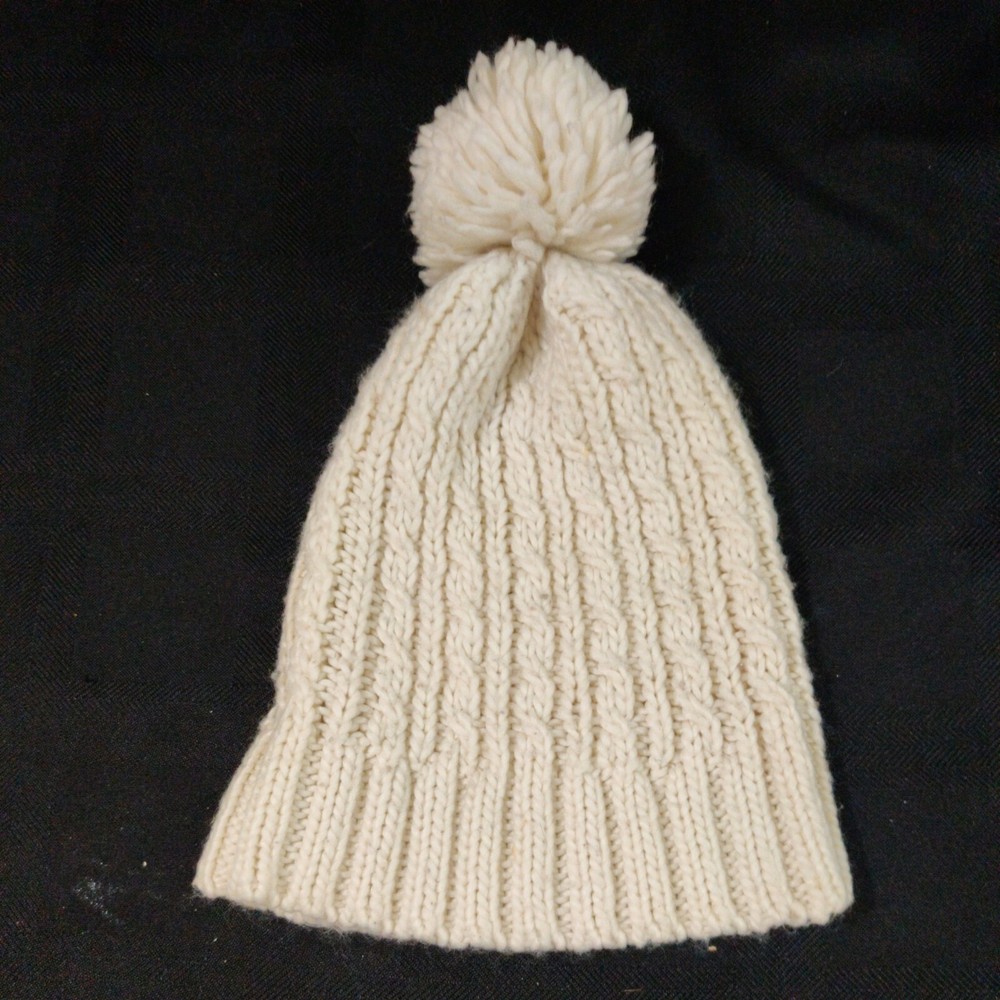 Winter White Handmade Knitted Winter Cap / Hat