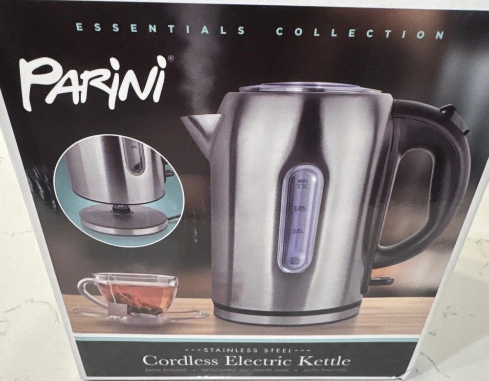 Parini Silver 1.7L Electric Kettle with Automatic Shutoff