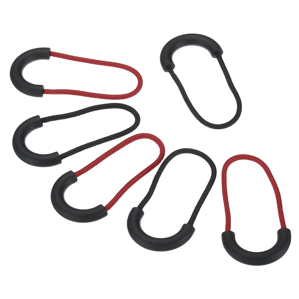 30pcs Zipper Pulls Replacement Extension Cord Handle Fix Tab Extender Black Red