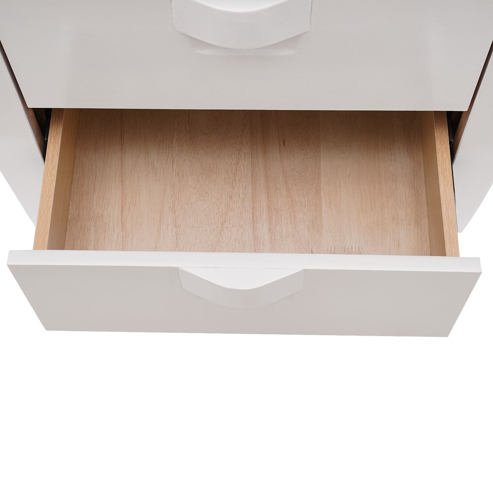 Assembly Free Solid Wood Nightstand White Bedside Table