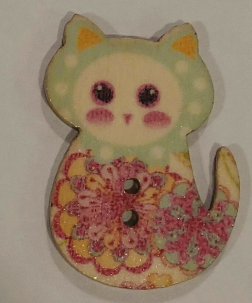 Handmade Needle Minder Keeper Cross Stitch Cat