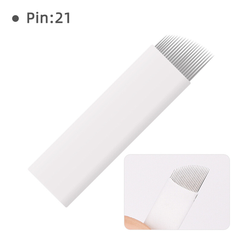 21FPin Tattoo Microblading Needle Permanent Makeup Eyebrow Lips Blade Manual Pen